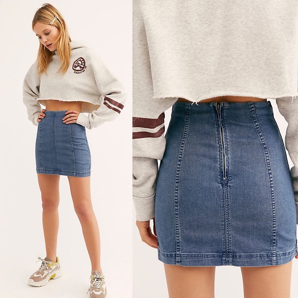 Size 2 Free People Denim Skirt